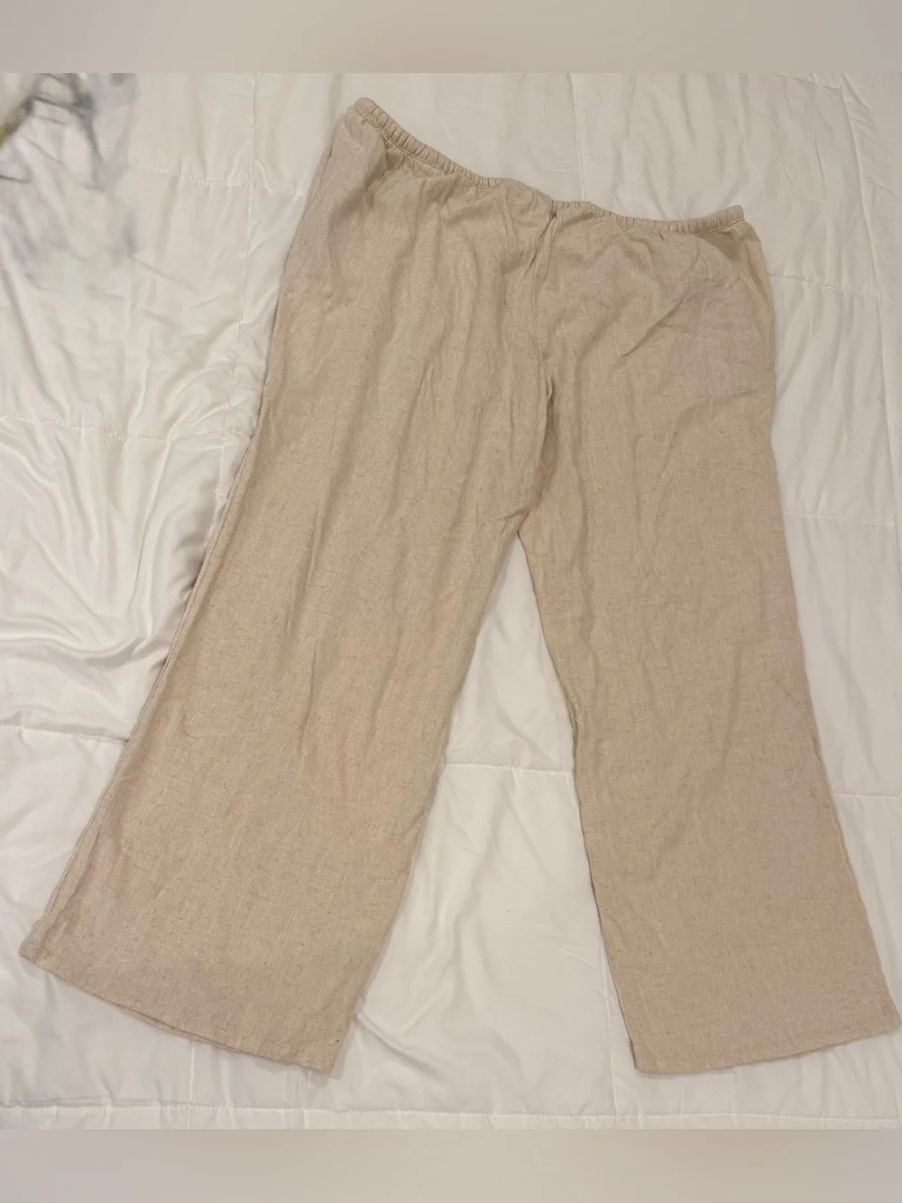NWT H&M Linen-Blend Wide Leg Drawstring Pants - Size XXL